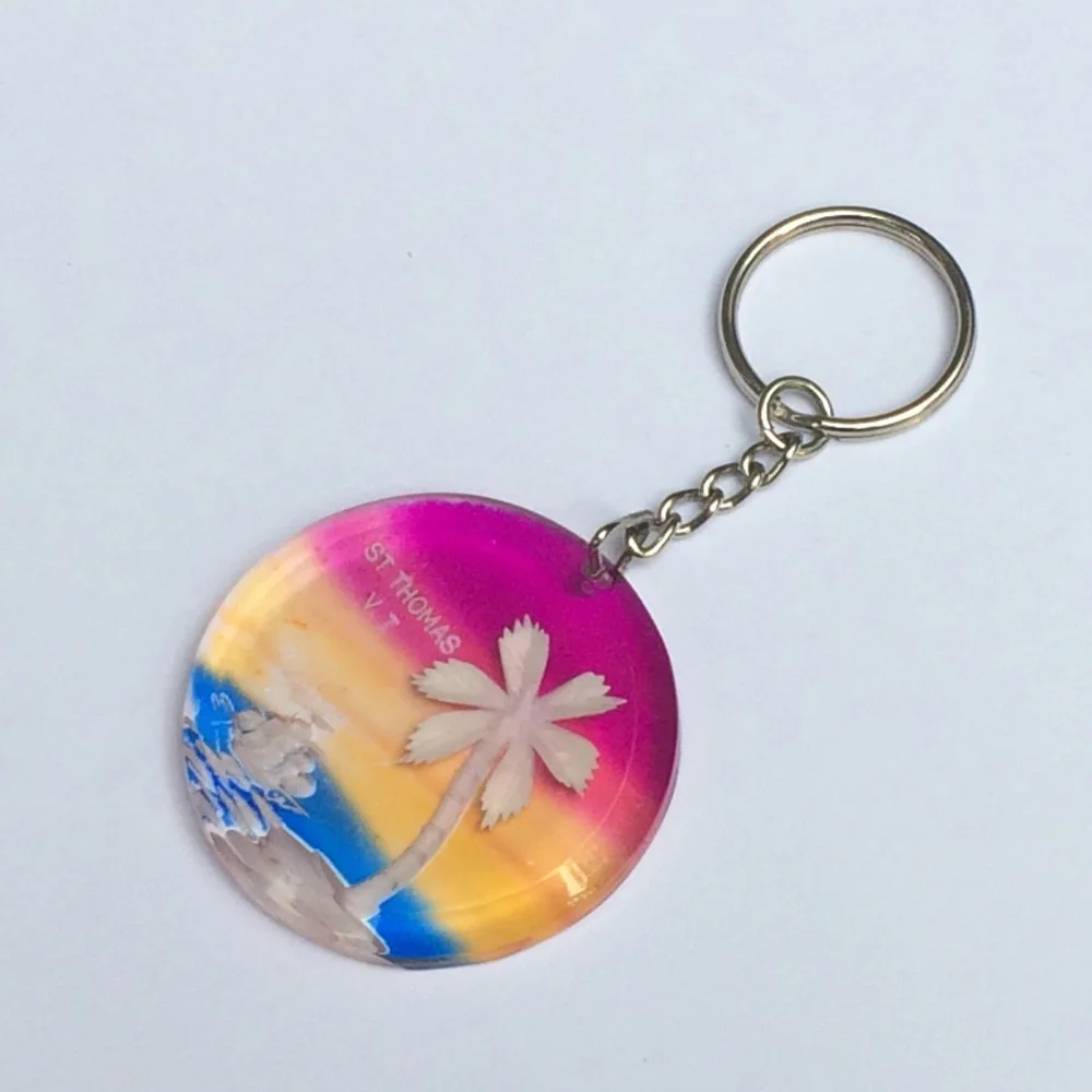 Retro Vintage Unisex Keychain / Key Ring from St. Thomas. New, never used.